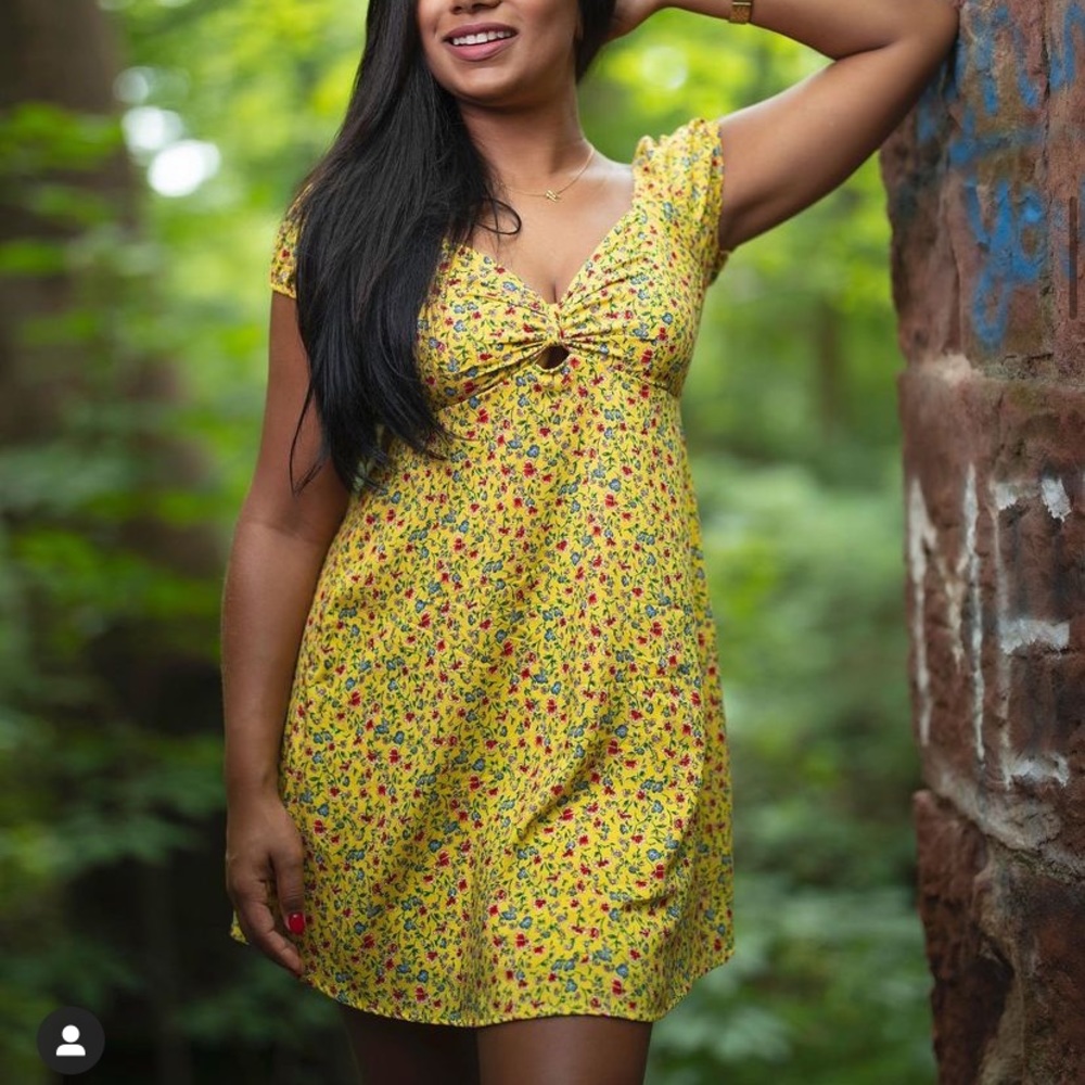 Floral yellow dress